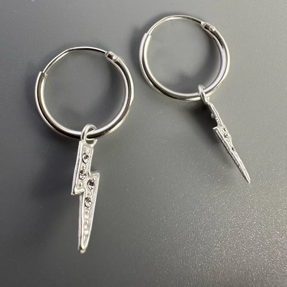 Sterling Silver Bolt Stud Earrings
